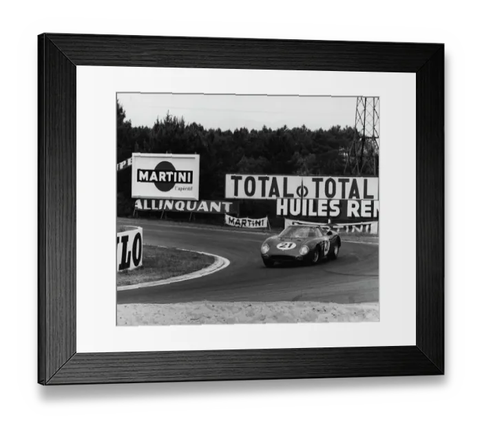 Framed Print : Ferrari 250LM Jochen Rindt, Masten Gregory. 1965 Le Mans winners
