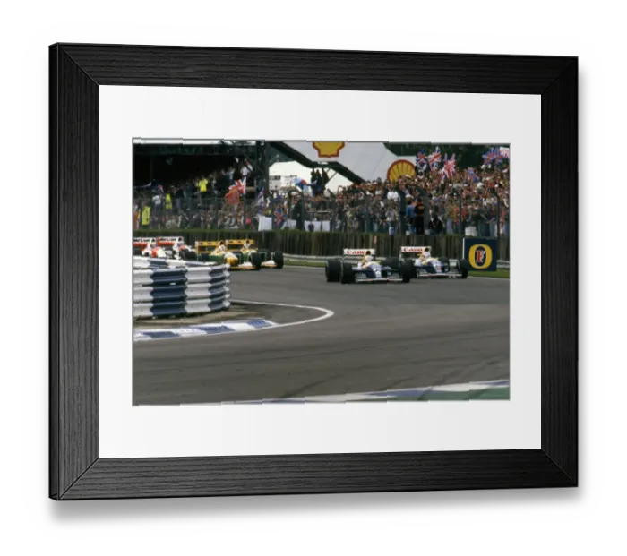 Framed Print : 1992 British Grand Prix, Silverstone. Patrese leads Mansell in their Williams FW14B into Copse Framed Print : 1992 British Grand Prix, Silverstone. Patrese leads Mansell in their Williams FW14B into Copse