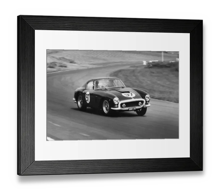 Framed Print : Ferrari 250 SWB Michael Parkes. Brands Hatch International meeting 1961 Framed Print : Ferrari 250 SWB Michael Parkes. Brands Hatch International meeting 1961