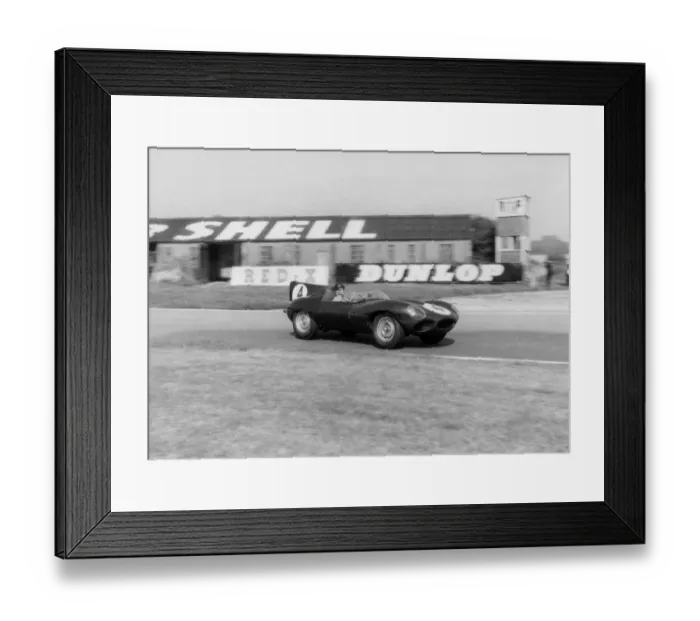 Framed Print : Jaguar D type Masten Gregory-Innes Ireland