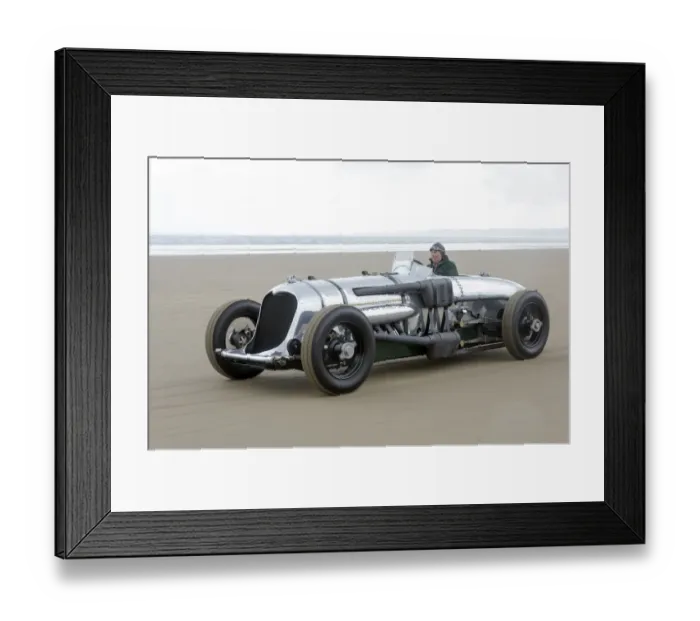 Framed Print : 1933 Napier Railton driven by Doug Hill at Pendine sands 2015 Framed Print : 1933 Napier Railton driven by Doug Hill at Pendine sands 2015