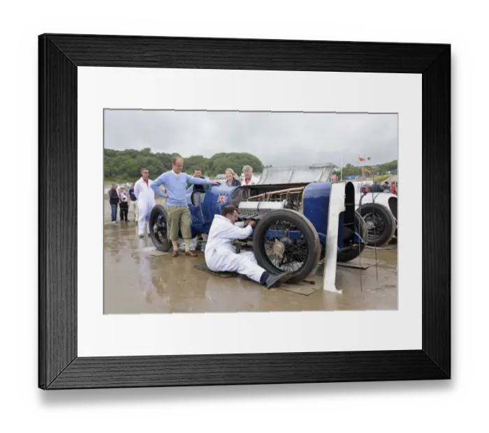 Framed Print : Sunbeam 350 hp driven by Don Wales at Pendine Sands 2015