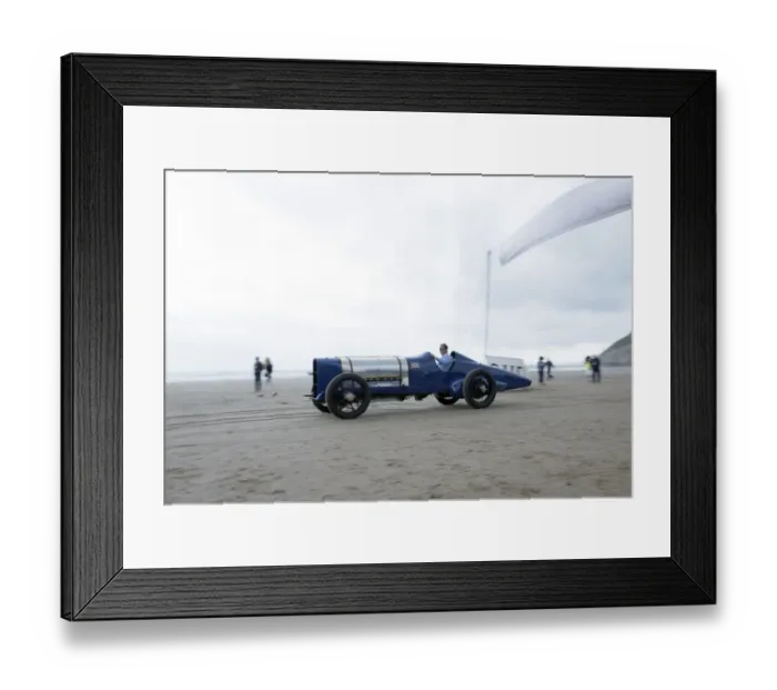 Framed Print : Sunbeam 350 hp driven by Don Wales at Pendine Sands 2015