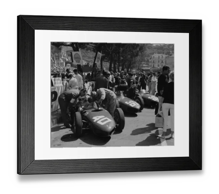 Framed Print : Ferrari 156 Sharknose in pits 1961 Monaco Grand Prix Framed Print : Ferrari 156 Sharknose in pits 1961 Monaco Grand Prix