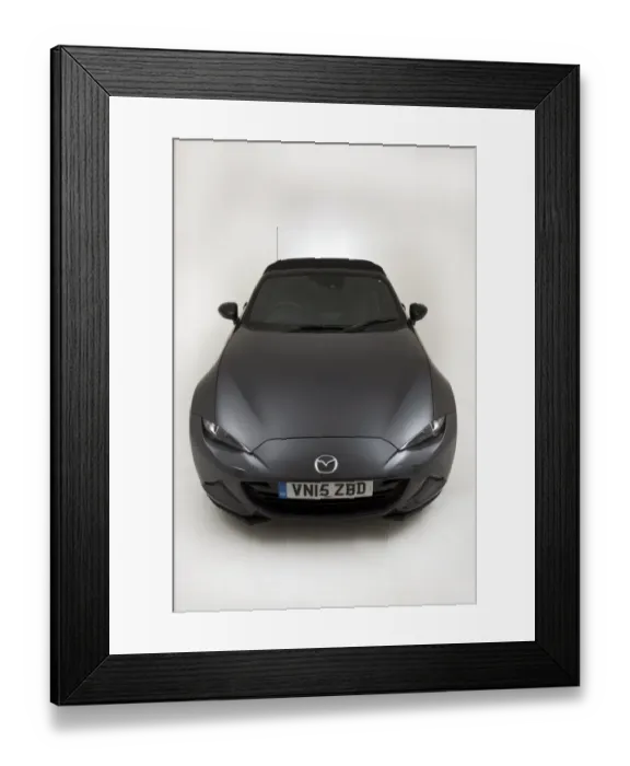 Framed Print : 2015 Mazda MX-5 131ps Sport Nav front view in studio