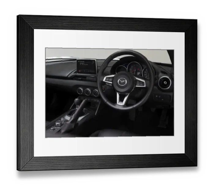 Framed Print : 2015 Mazda MX-5 131ps Sport Nav dashboard Framed Print : 2015 Mazda MX-5 131ps Sport Nav dashboard