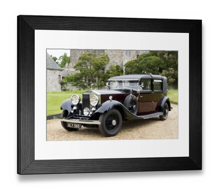 Framed Print : 1933 Rolls - Royce Phantom II Sedanca de Ville. Barker body