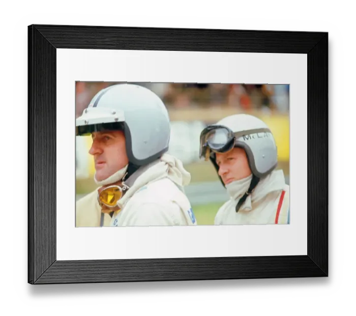 Framed Print : Denny Hulme and Bruce McLaren, racing drivers