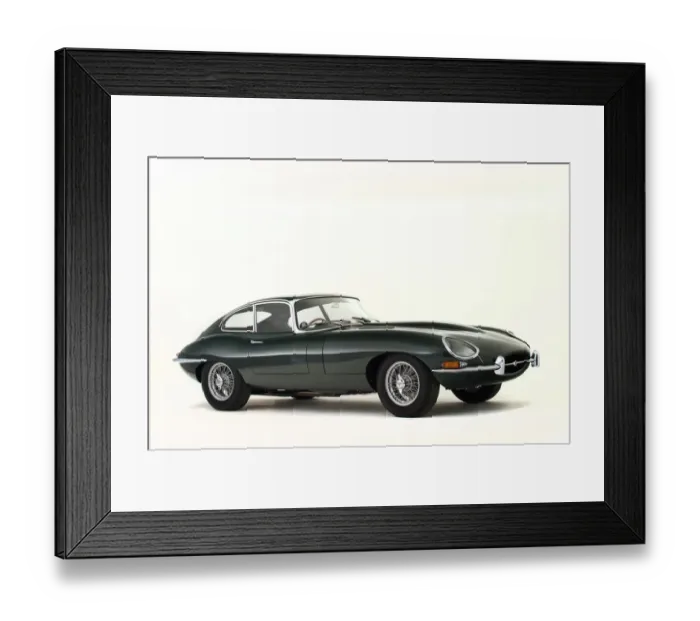 Framed Print : 1965 Jaguar E type S1 fixed head coupe