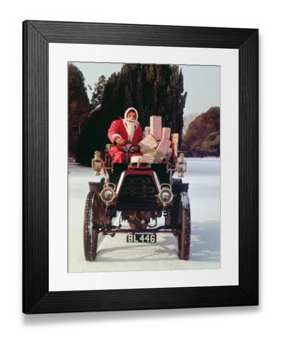 Framed Print : Durkopp 1901 with Father Christmas in the snow