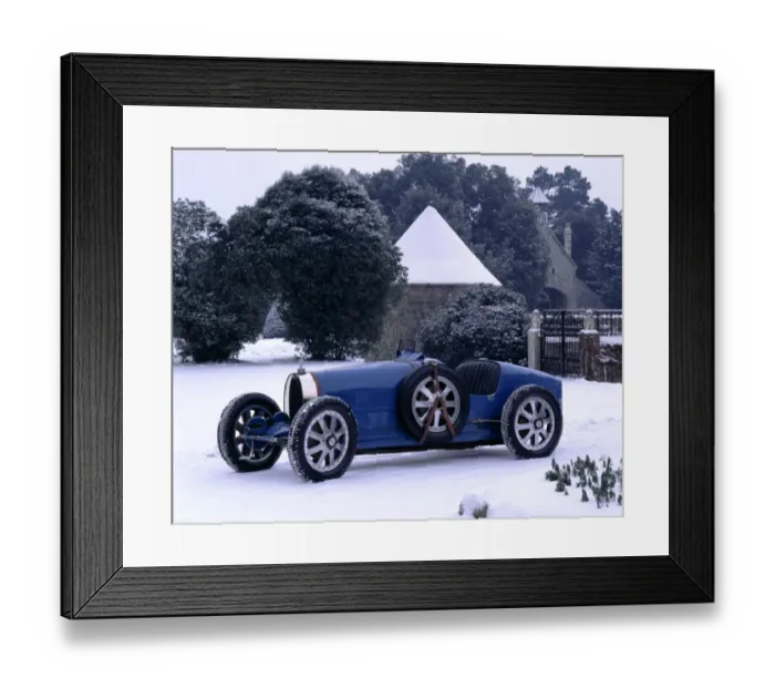Framed Print : 1924 Bugatti Type 35 in snow Framed Print : 1924 Bugatti Type 35 in snow