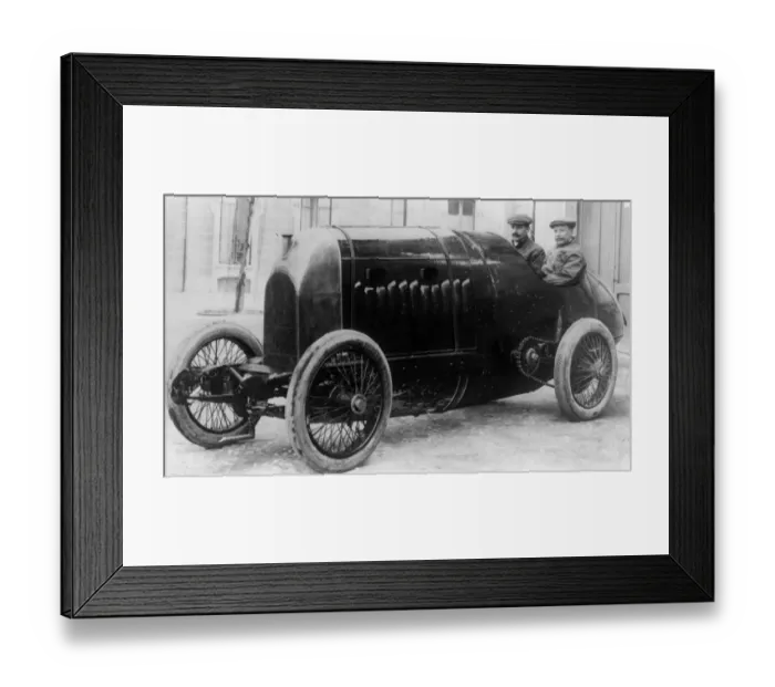 Framed Print : Fiat S76, Nazzaro at wheel with Fagano 1912