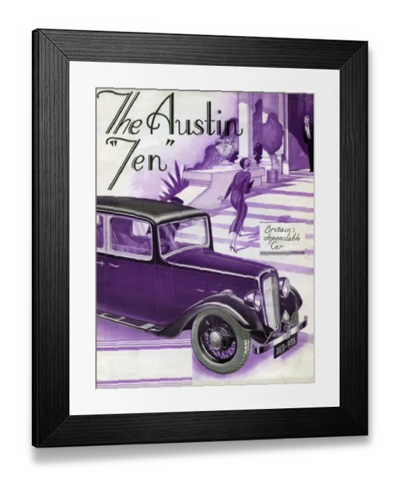 Framed Print : Austin Ten brochure 1934