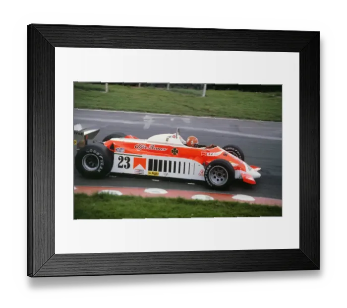 Framed Print : Alfa Romeo Tipo 179, Bruno Giacomelli 1980 British GP. Chassis 03