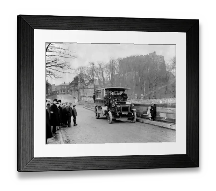 Framed Print : 1905 Wolseley bus on 2 ton chassis. 20hp horizontal engine