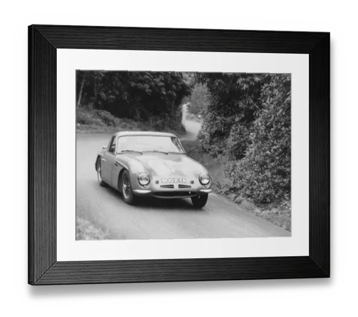 Framed Print : TVR Grantura, Wiscombe Park early 1960s Framed Print : TVR Grantura, Wiscombe Park early 1960s