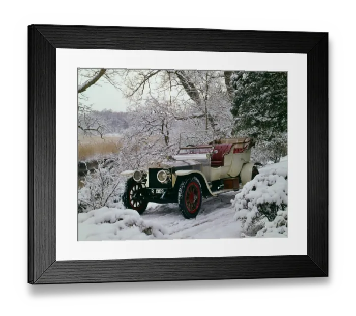 Framed Print : 1909 Rolls Royce Silver Ghost in snow at Beaulieu Framed Print : 1909 Rolls Royce Silver Ghost in snow at Beaulieu