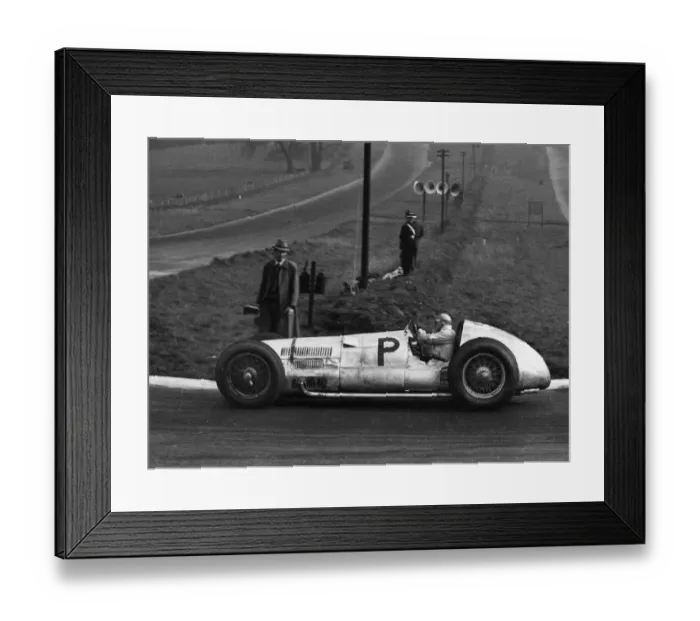 Framed Print : Mercedes Benz W154, H. Lang. Donington 1938 British Grand Prix