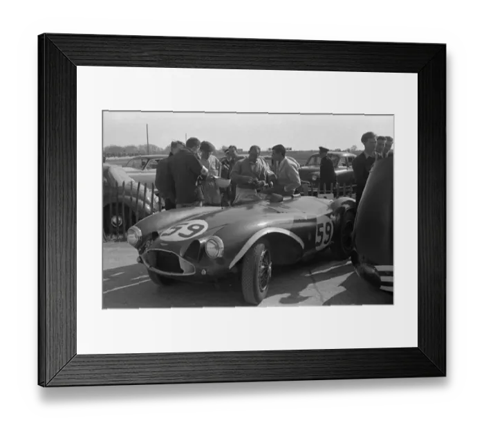 Framed Print : Aston Martin DB3S Stirling Moss, Goodwood International Sports car race 2. 4. 1956
