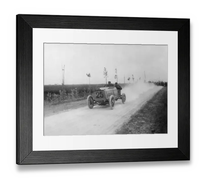 Framed Print : 1904 Ostend Speed Trials. Darracq Barras