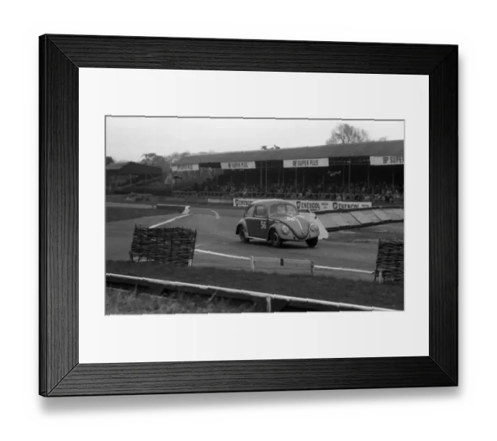 Framed Print : VW Beetle, R. Vaughan. Goodwood 28th members meeting 26. 4. 1958 Framed Print : VW Beetle, R. Vaughan. Goodwood 28th members meeting 26. 4. 1958