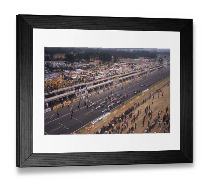 Framed Print : Starting Grid of the 1967 French Grand Prix at Le Mans