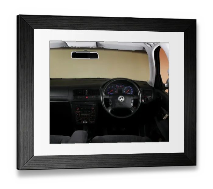 Framed Print : 2003 VW Golf Tdi interior