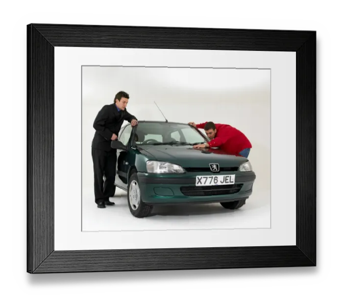 Framed Print : Car salesman with customer Framed Print : Car salesman with customer