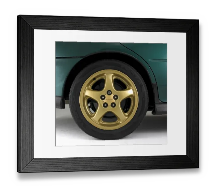 Framed Print : 1997 Subaru Impreza alloy wheel Framed Print : 1997 Subaru Impreza alloy wheel