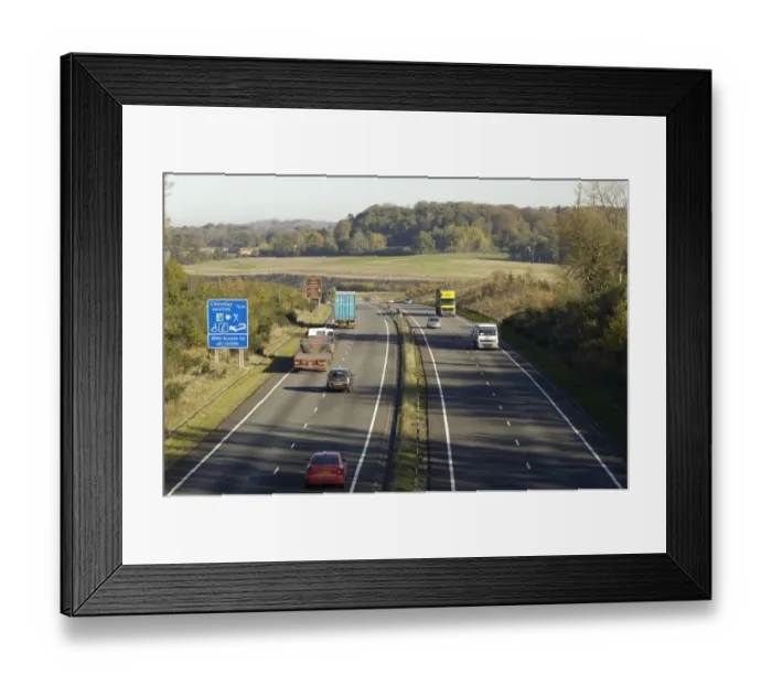 Framed Print : A34 South of Chievely Services 2005