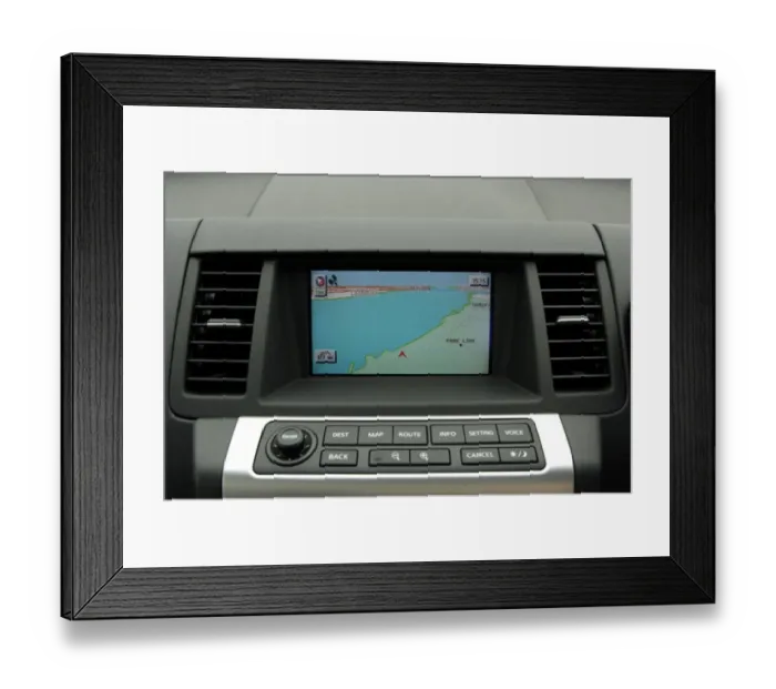 Framed Print : 2005 Nissan Murano satellite navigation