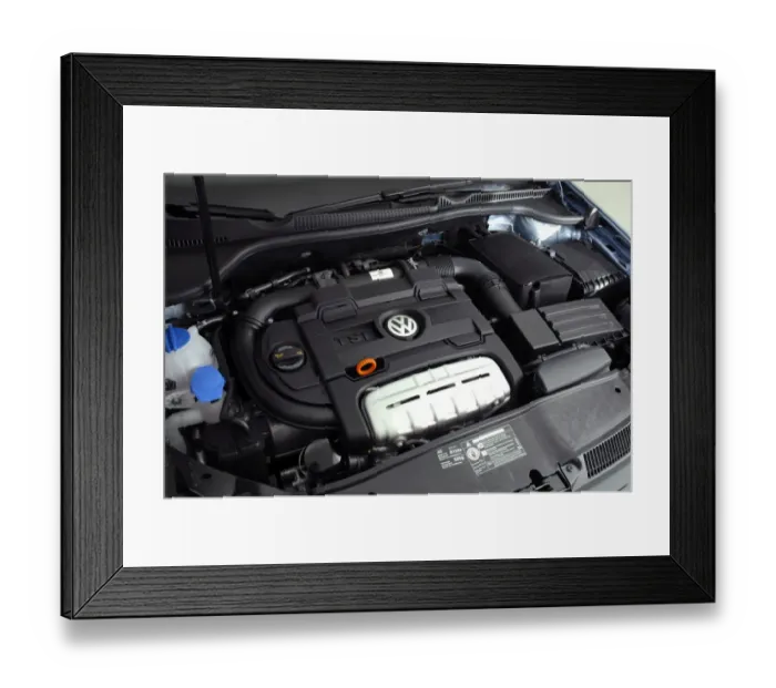 Framed Print : 2009 VW Golf Mk6 engine Framed Print : 2009 VW Golf Mk6 engine