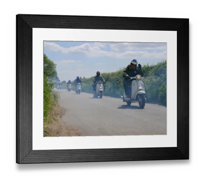 Framed Print : Scooters on a run