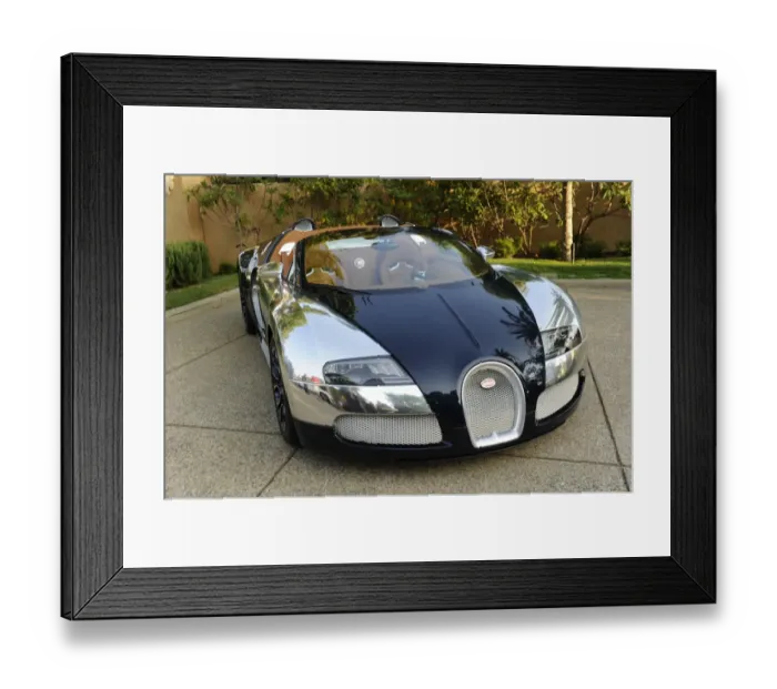 Framed Print : 2009 Bugatti Veyron Sang Bleu
