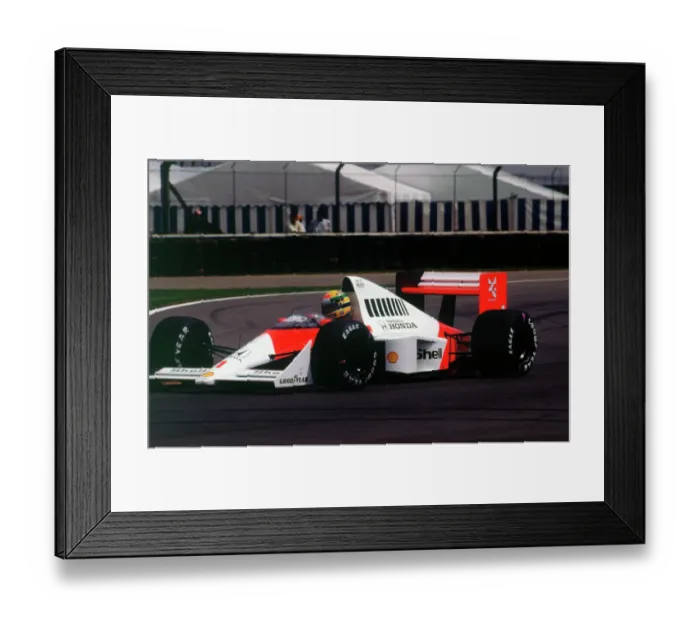 Framed Print : Ayrton Senna in the McLaren MP4-5 at 1989 British Grand Prix, Silverstone