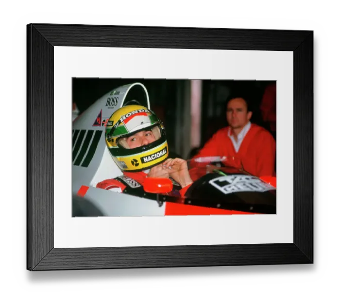 Framed Print : Ayrton Senna in McLaren MP4-5 at 1989 British Grand Prix