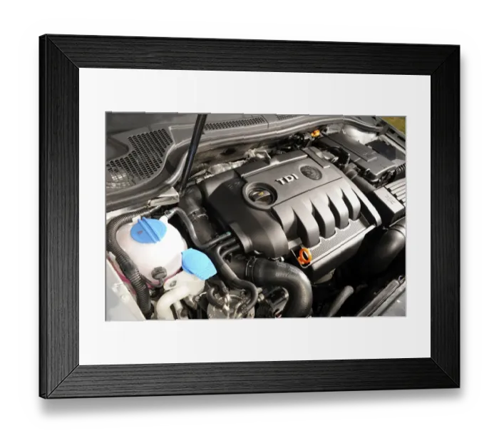 Framed Print : 2008 Skoda Superb engine Framed Print : 2008 Skoda Superb engine