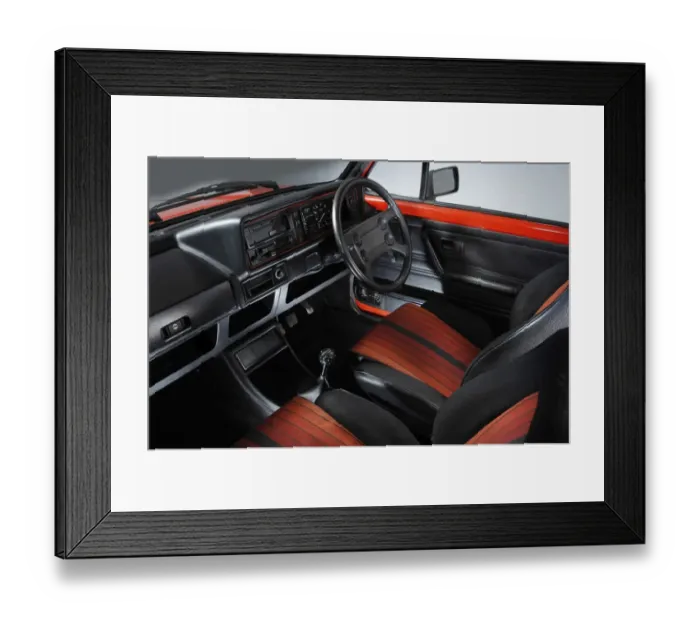 Framed Print : 1983 Volkswagen Golf Gti mk1 interior