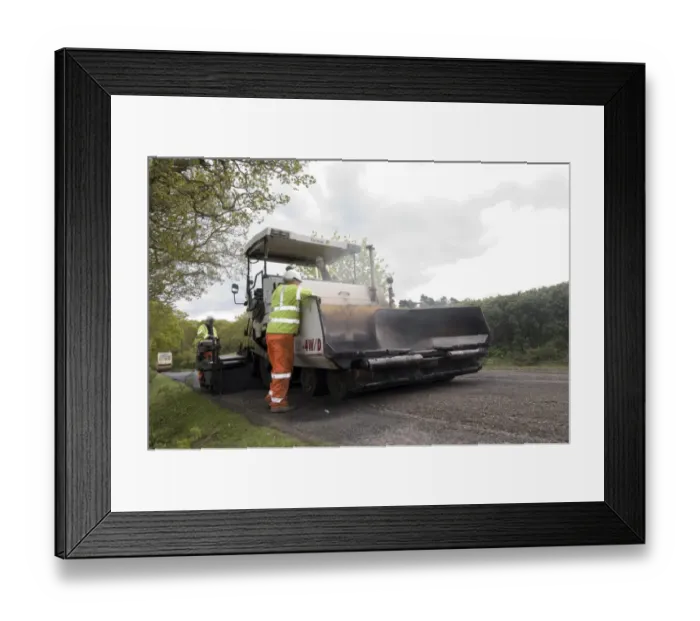 Framed Print : Road resurfacing Framed Print : Road resurfacing