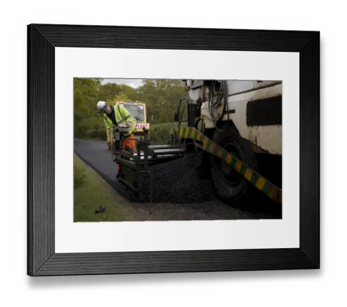 Framed Print : Road resurfacing