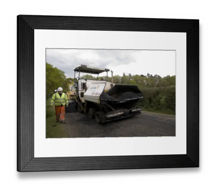 Framed Print : Road resurfacing
