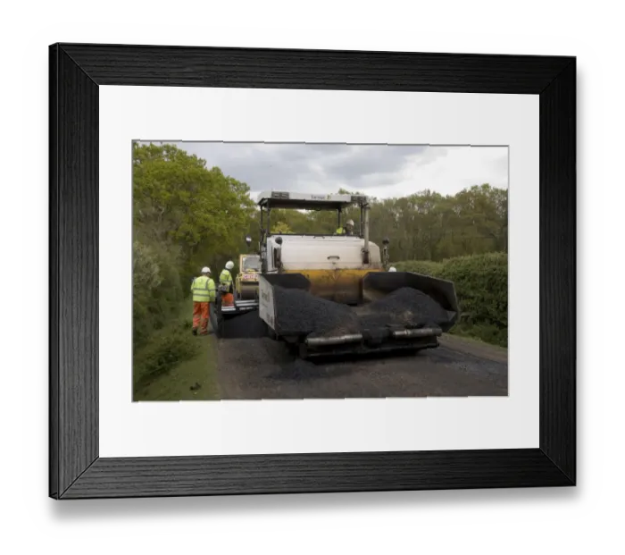 Framed Print : Road resurfacing