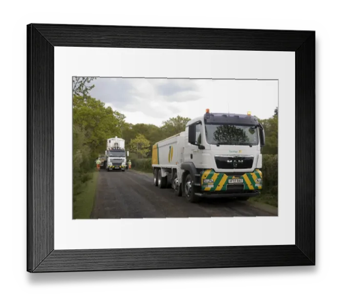 Framed Print : Road resurfacing