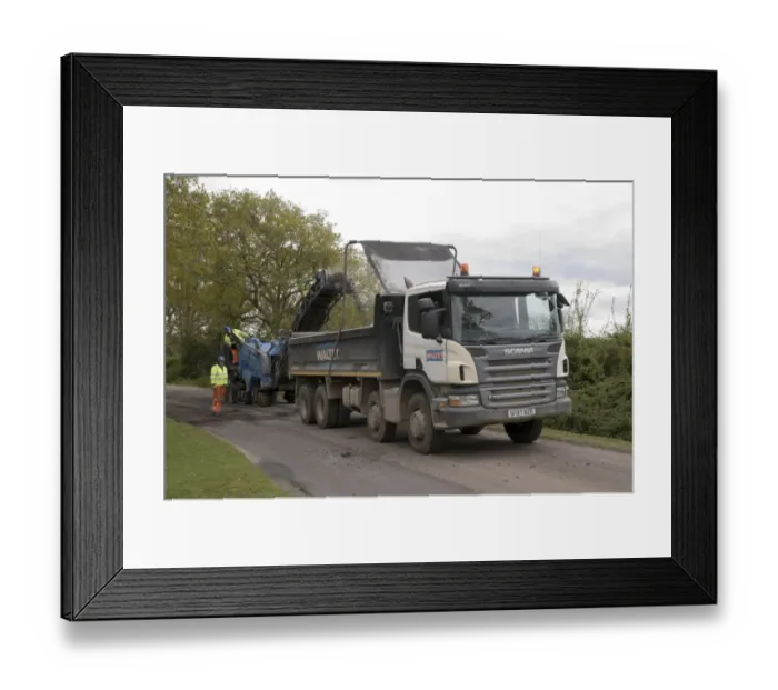 Framed Print : Road resurfacing Framed Print : Road resurfacing