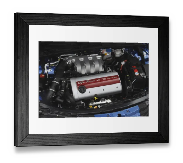 Framed Print : 2006 Alfa Romeo Spyder engine Framed Print : 2006 Alfa Romeo Spyder engine