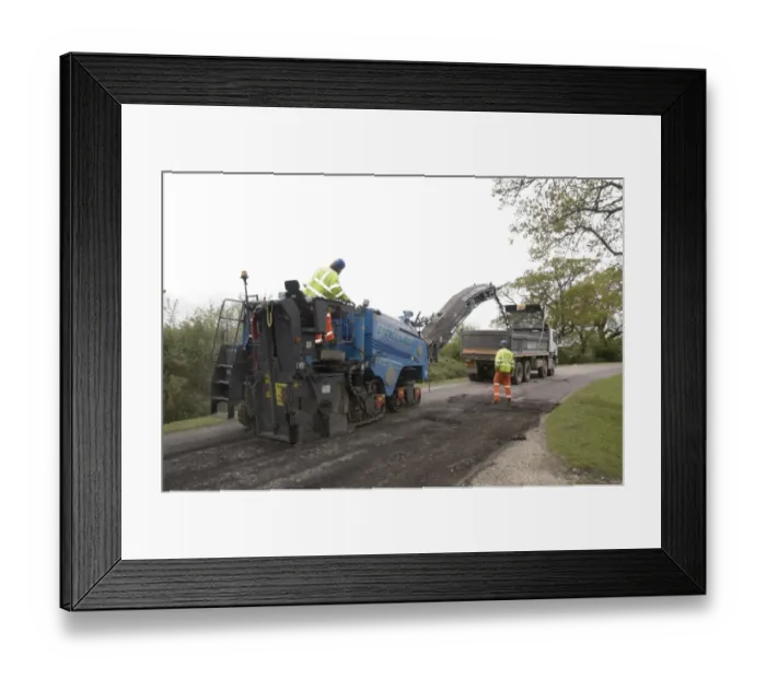 Framed Print : Road resurfacing Framed Print : Road resurfacing