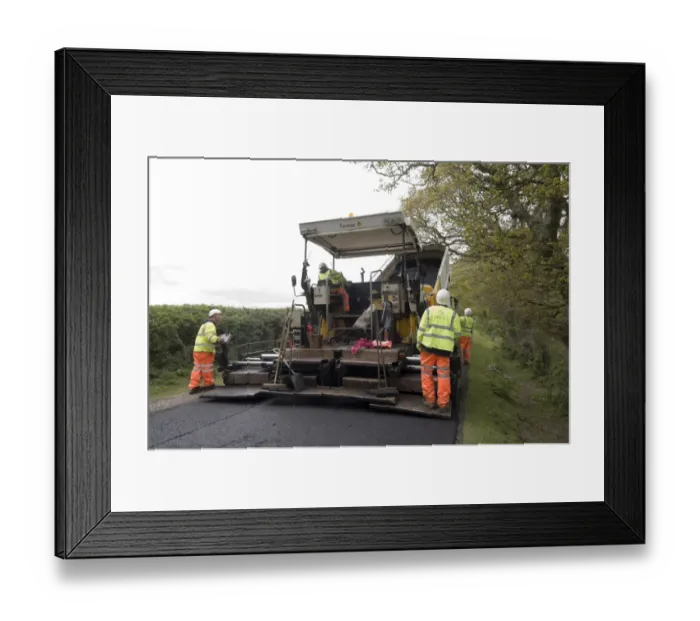 Framed Print : Road resurfacing Framed Print : Road resurfacing