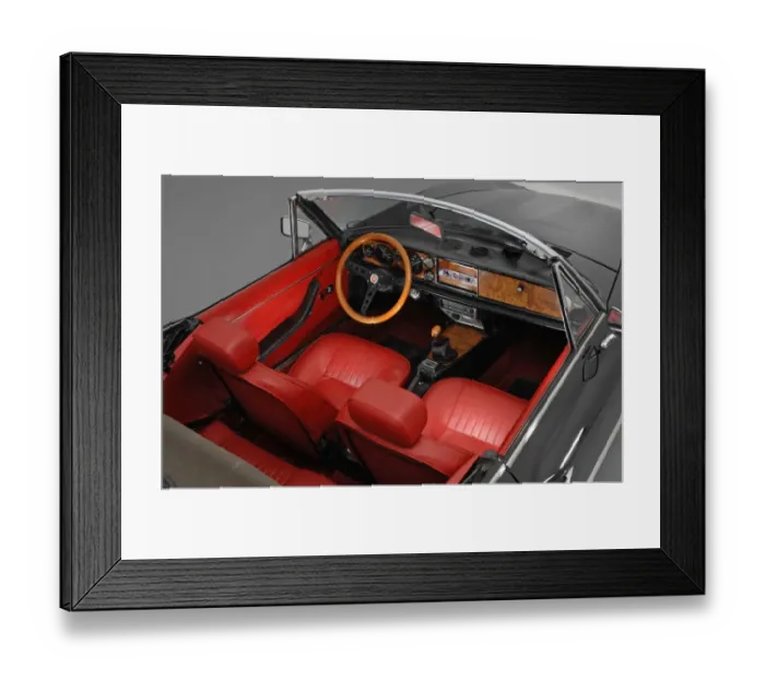 Framed Print : 1974 Fiat124 Spyder interior Framed Print : 1974 Fiat124 Spyder interior