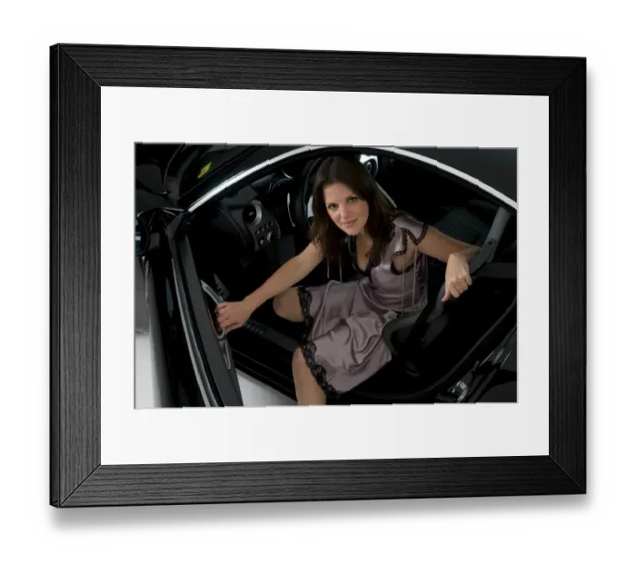 Framed Print : Female model with Alfa Romeo 8C Competizione