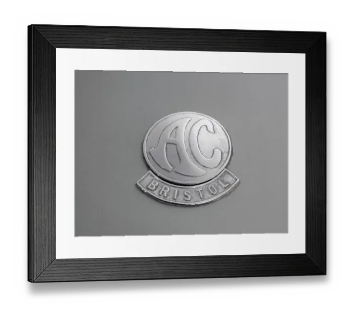 Framed Print : 1957 AC Ace Bristol badge Framed Print : 1957 AC Ace Bristol badge